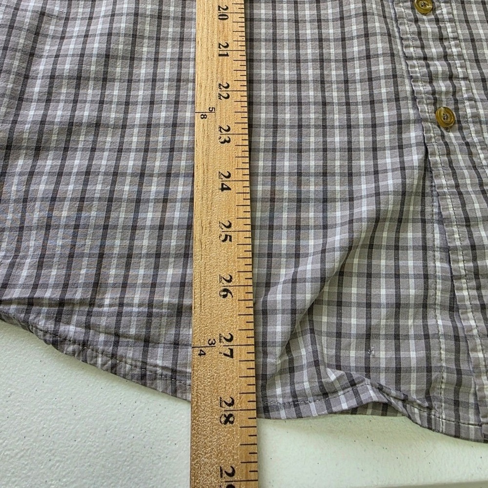 Wrangler Authentics Mens Gray Plaid Short Sleeve Button Down Shirt Size Medium - Picture 5 of 7